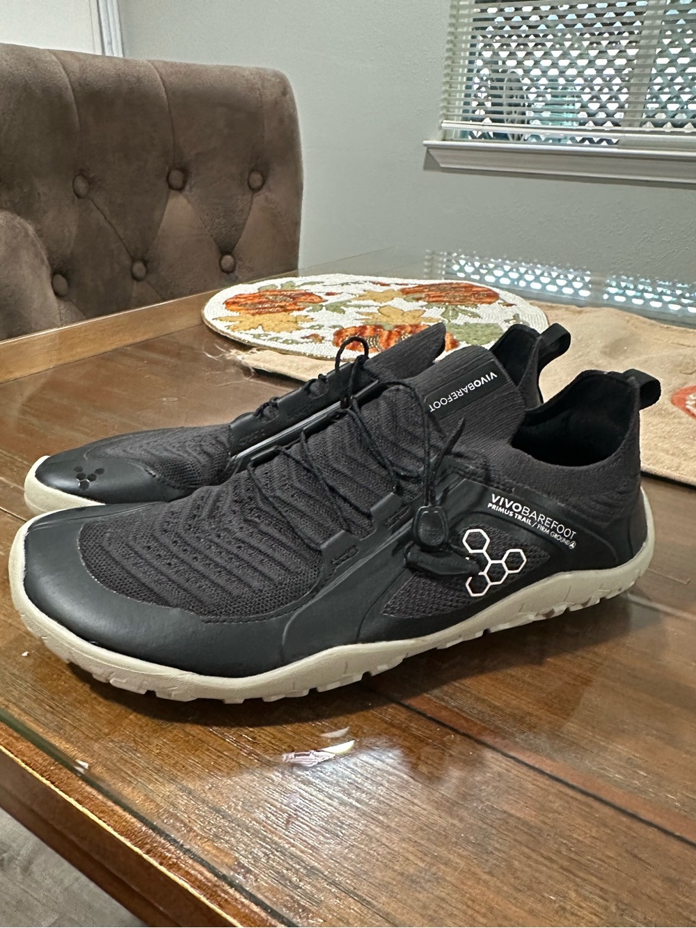 Vivobarefoot men’s Primus Trail Knit FG Shoes Black Barefoot Minimalist Sz 42 9